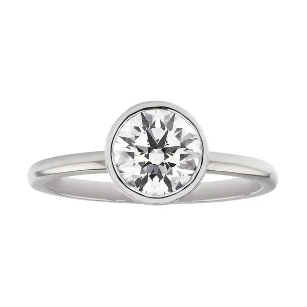 Ladies flowing hippie wedding rings -Bezel Diamond Engagement Ring