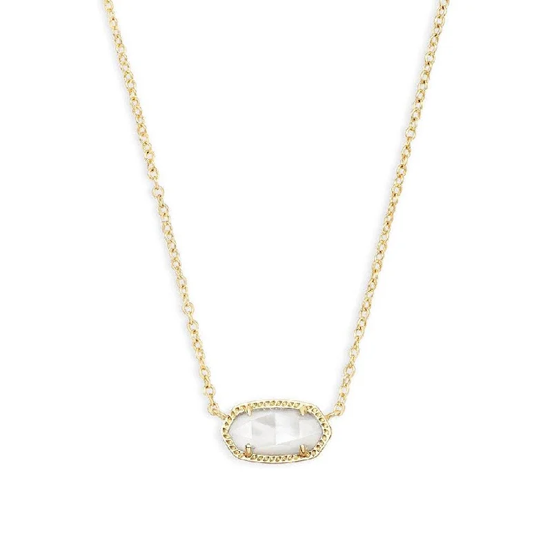 Ladies Necklaces with Purple Stichtite-Kendra Scott : Elisa Pendant Necklace In Ivory Pearl