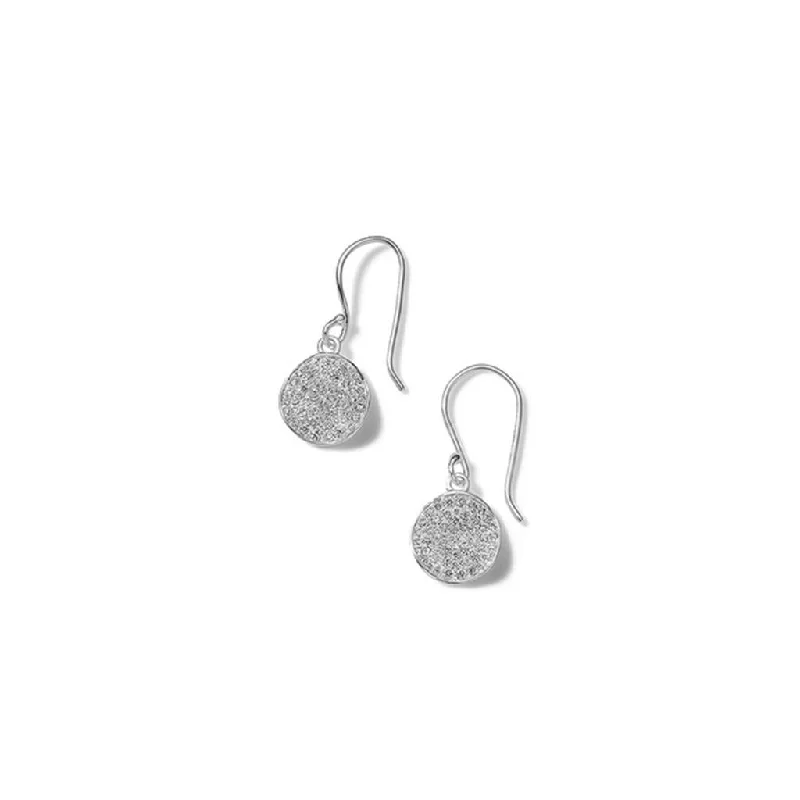 Ladies zen harmony earrings -Ippolita Diamond Stardust Small Flower Disc Drop Earrings