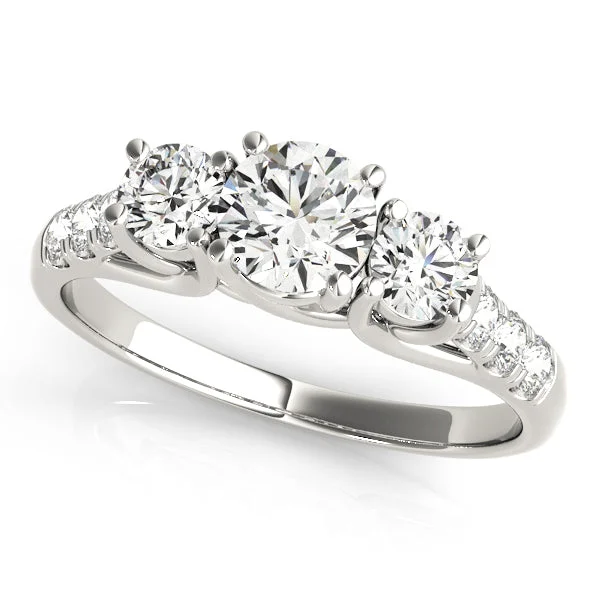 Ladies cultural heritage wedding rings -Three Stone Diamond Engagement Ring