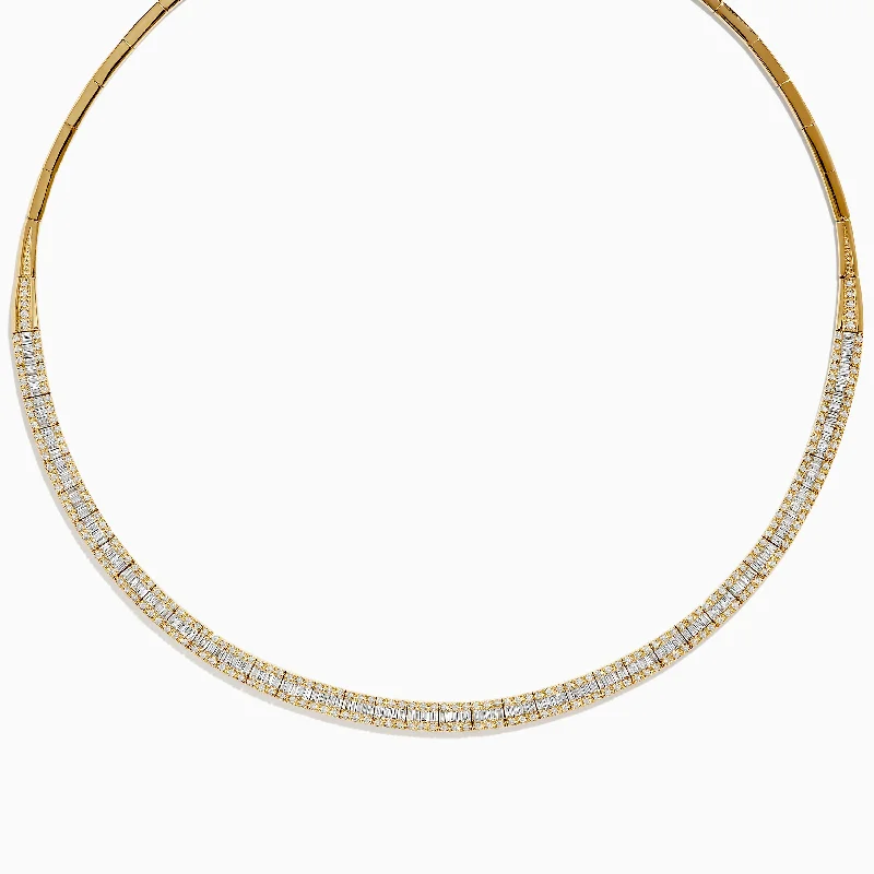 Ladies Necklaces with Ruby Shine-D'Oro 14K Yellow Gold and Diamond Collar Necklace 3.12 TCW