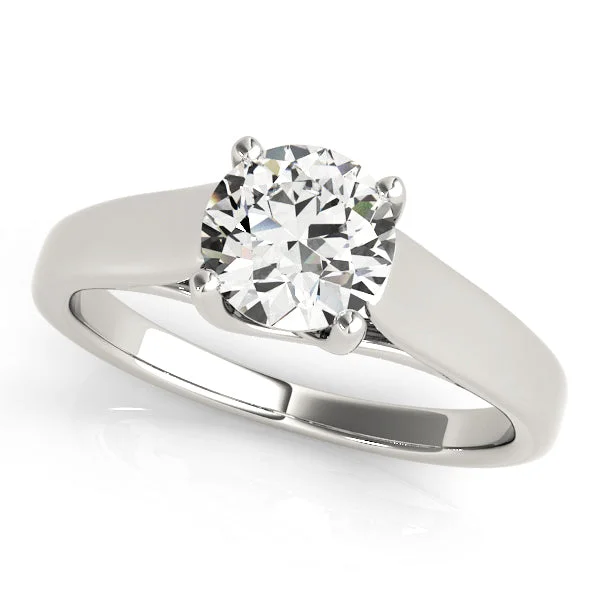 Ladies trendy vibe wedding rings -Solitaire Diamond Engagement Ring