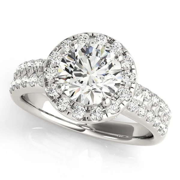 Ladies explorer gleam wedding rings -Halo Diamond Engagement Ring