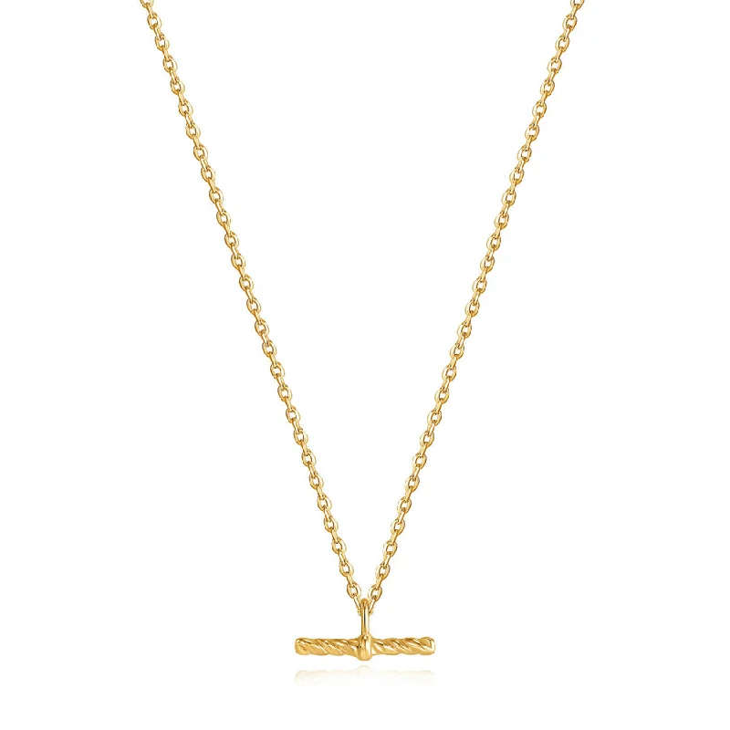 Ladies Necklaces Bright Spark-GOLD ROPE T0BAR NECKLACE