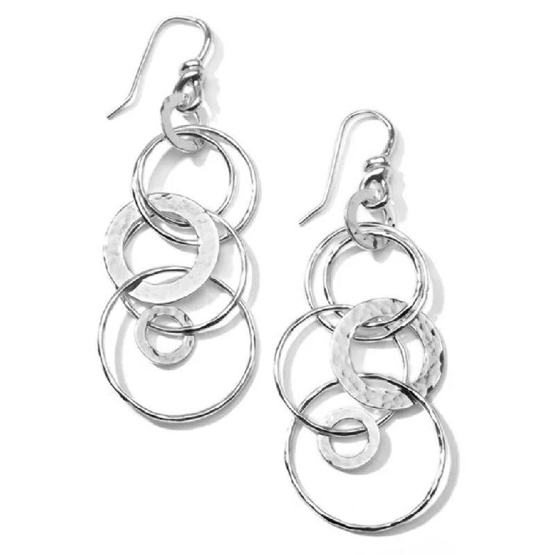 Ladies hexagonal flash earrings -Ippolita Sterling Silver Classico Medium Hammered Jet Set Drop Earrings