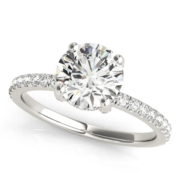 Ladies eternity dazzle wedding rings -Halo Diamond Engagement Ring