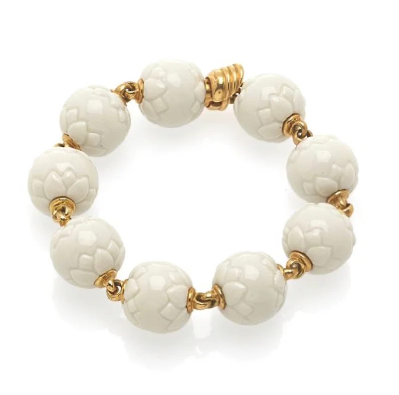 ladies casual bracelets for everyday -Bulgari Chandra Porcelain Gold Bracelet