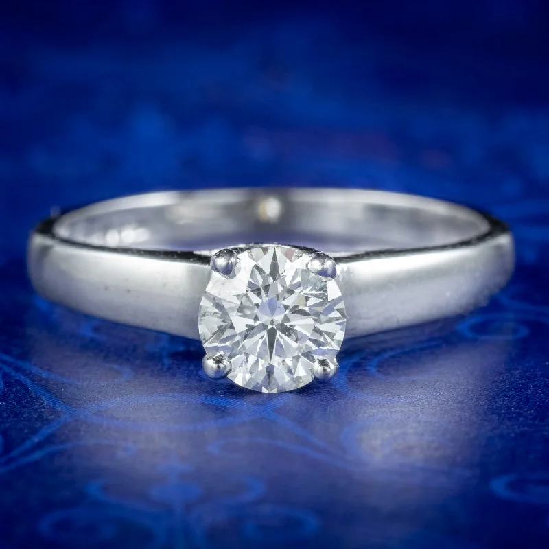 Ladies vow passion wedding rings -Vintage Diamond Solitaire Engagement Ring 0.75ct Diamond