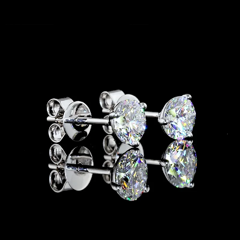 Ladies galaxy gleam earrings -14K White Gold Lab Grown Round Diamond Martini Earrings ER2192