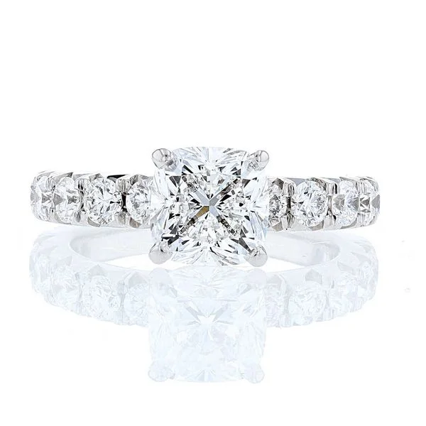 Ladies eternity dazzle wedding rings -Cushion Cut Engagement Ring