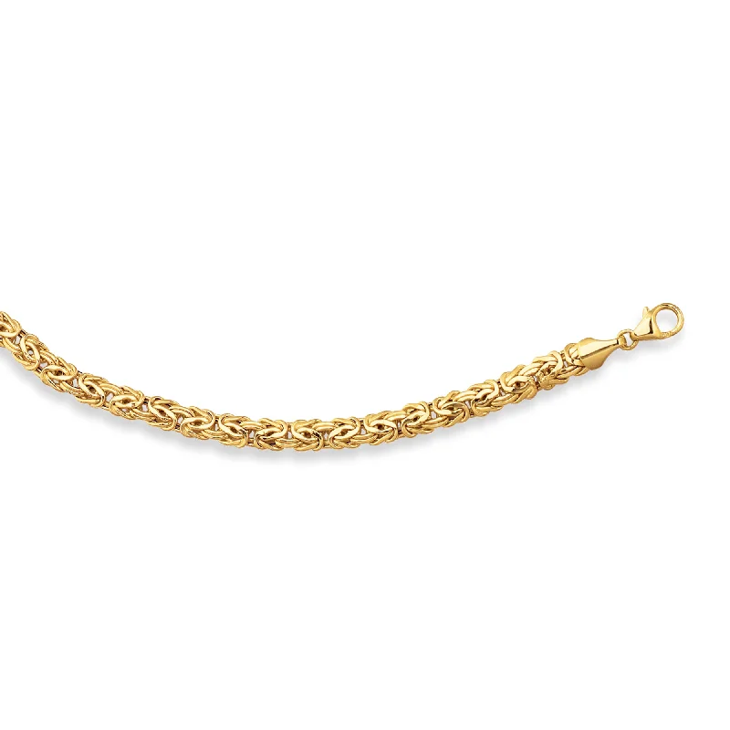 ladies bracelets star charms -14K Gold 6mm Byzantine Bracelet