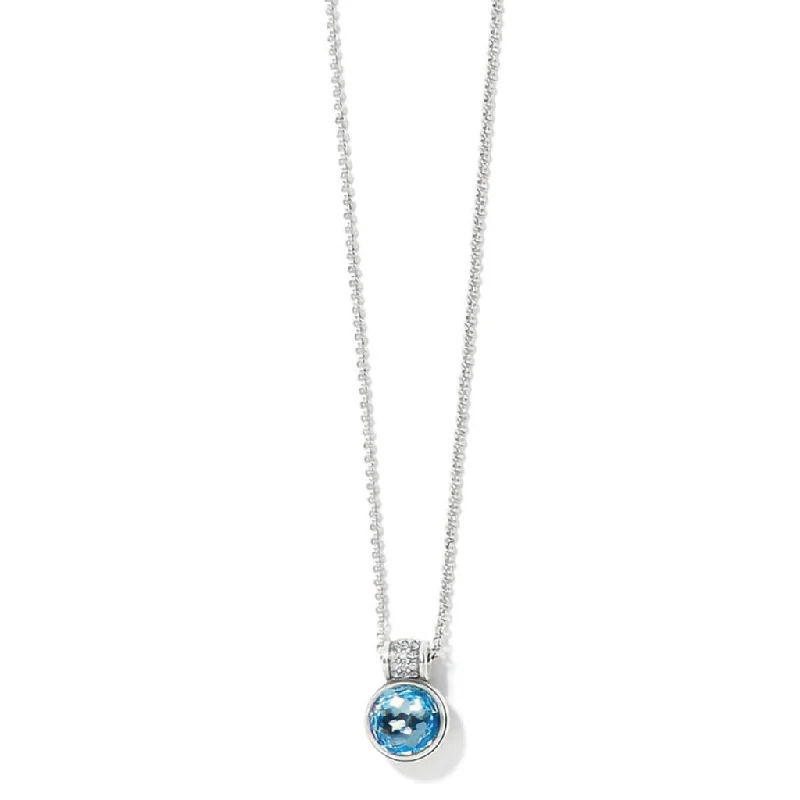 Ladies Necklaces with Yellow Xenotime-Brighton : Meridian Aurora Crystal Petite Necklace - Aquamarine