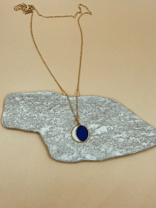 Ladies Necklaces Simple Shine-Big Night Of The Blue Moon Necklace | 18kt Solid Gold