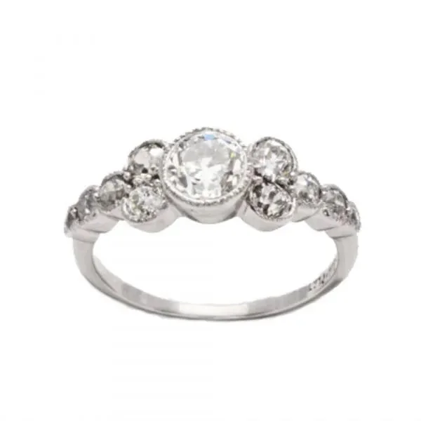 Ladies eye-catching bold wedding rings -Antique Milgrain Diamond Engagement Ring