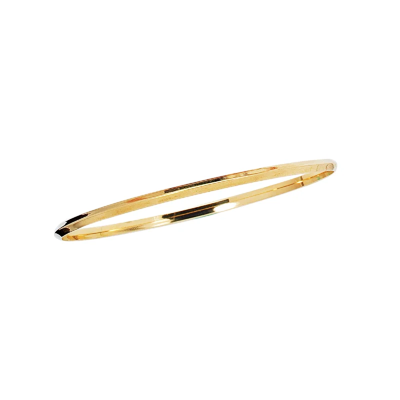 ladies bracelets diamond clusters -14K Gold Knife Edge Bangle