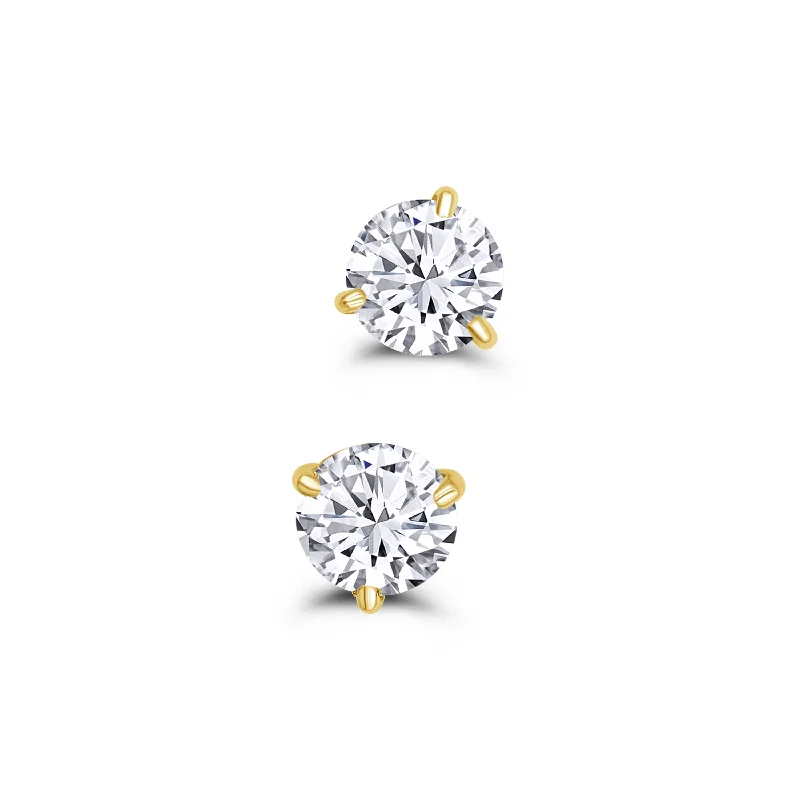 Ladies Valentine’s glow earrings -14K Yellow Gold Round Diamond Martini Earring DESR10136