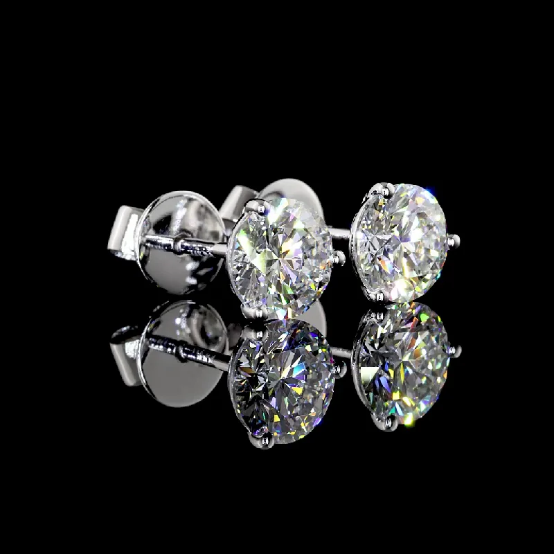 Ladies family glow earrings -14K White Gold Lab Grown Diamond Martini Earrings ER3448