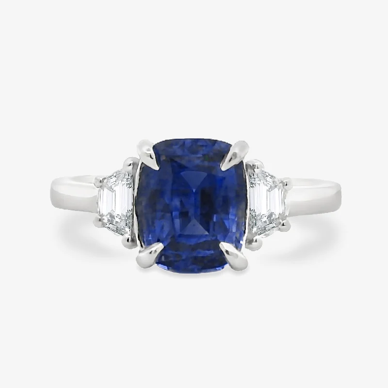 Ladies night shimmer rings -2.64CT Blue Sapphire & Diamond Ring