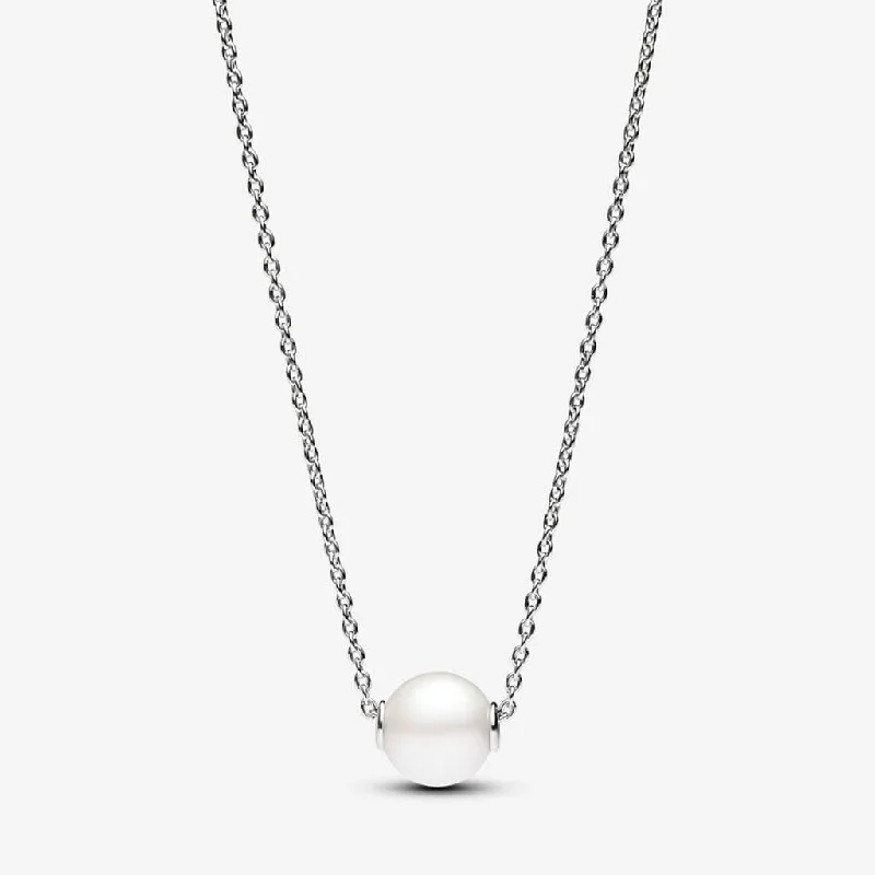 Ladies Necklaces for Founder Shine-PANDORA : Treated Freshwater Cultured Pearl Collier Necklace - Sterling Silver