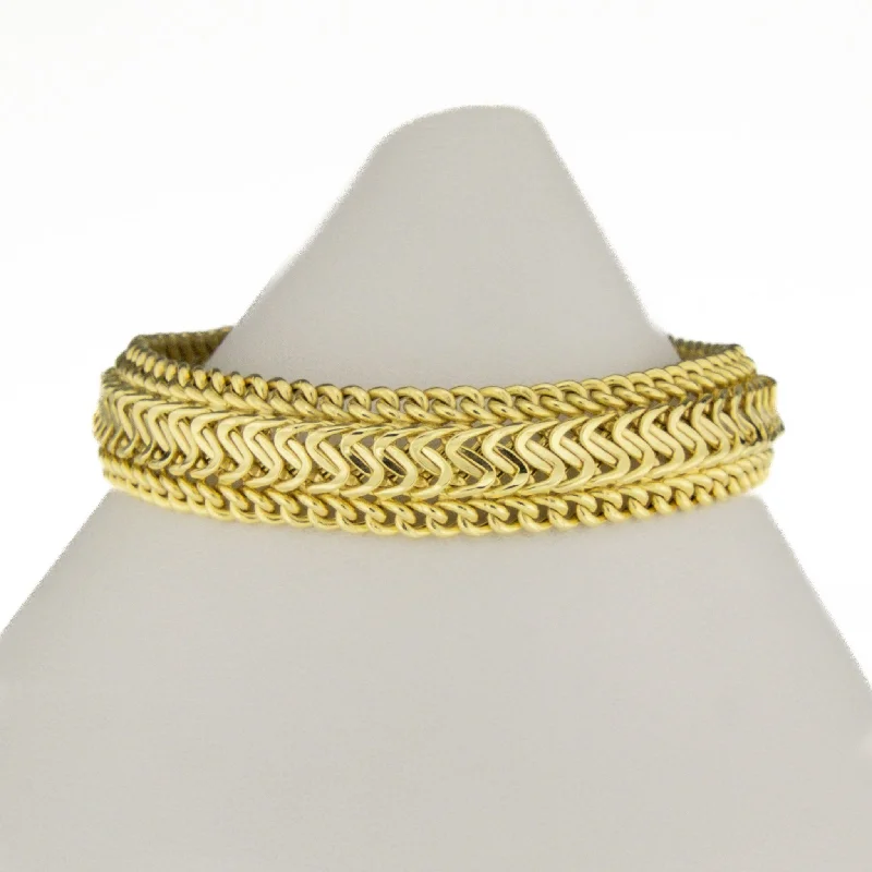 stylish silver bracelets for women online -12mm Wide Gold Fashion Bracelet 7.5" in 14K Yellow Gold