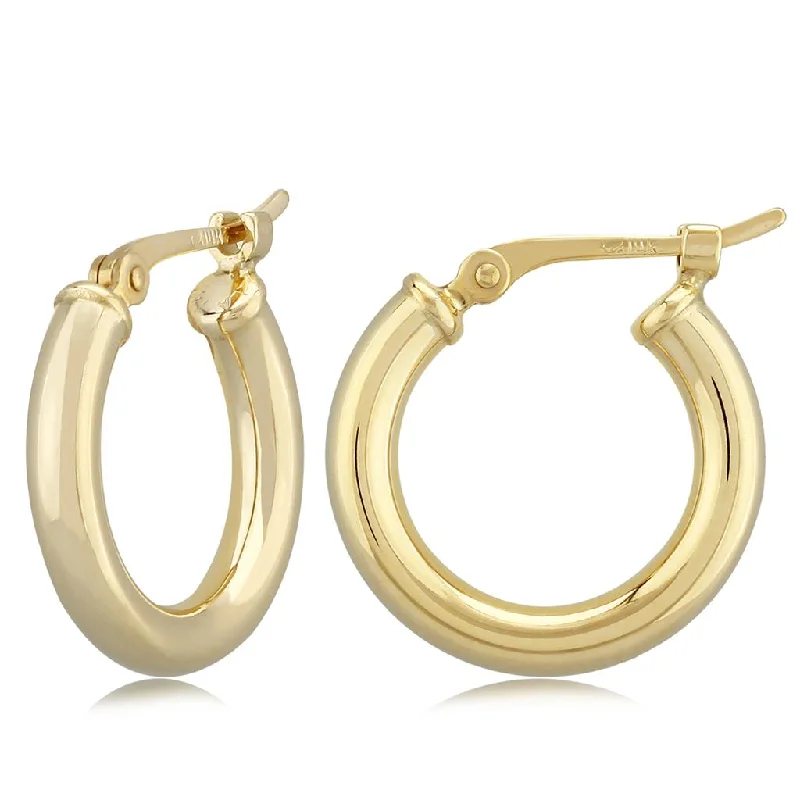 Ladies squared charm earrings -Tube Hoop Earrings