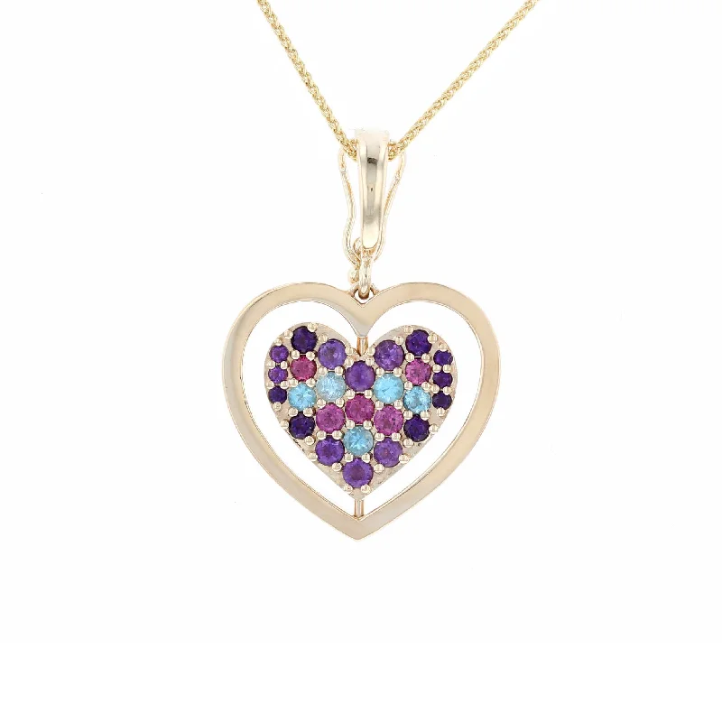 Ladies Necklaces with Plum Axinite-Spinning Heart Necklace