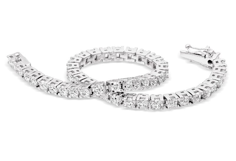 personalized ladies bracelets with engraving -Juliet 18ct White Gold Box Set Diamond Bracelet