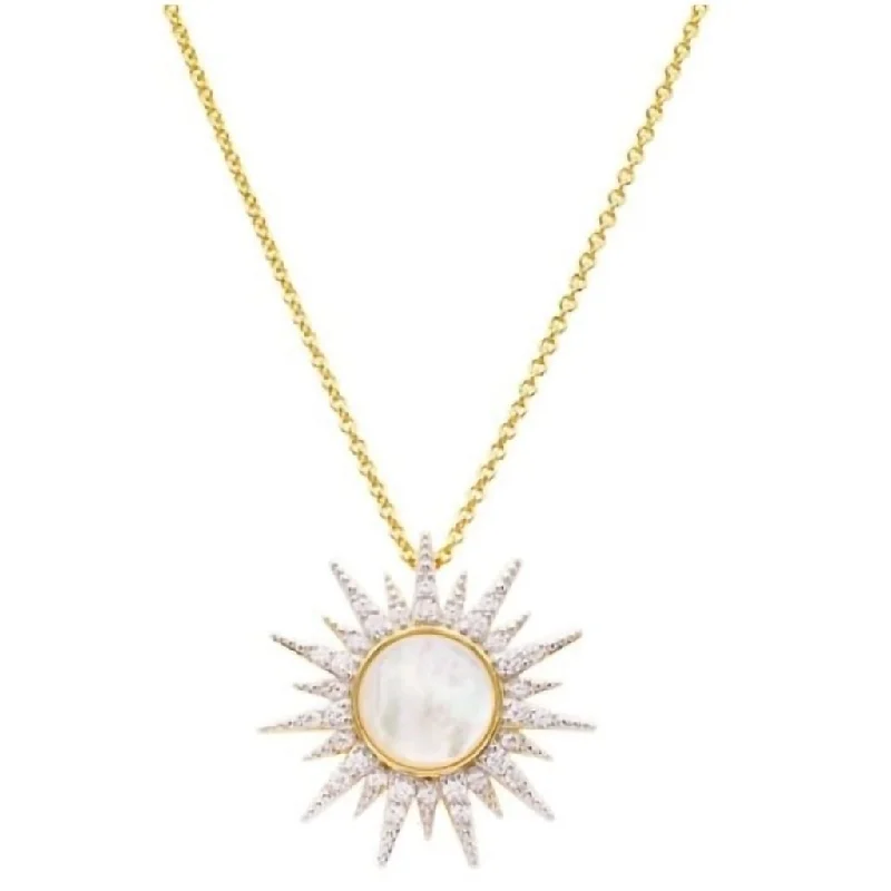 Ladies Necklaces Bold Glow-Ocean : Sunburst Vermeil Necklace - 14K Gold/Sterling Silver